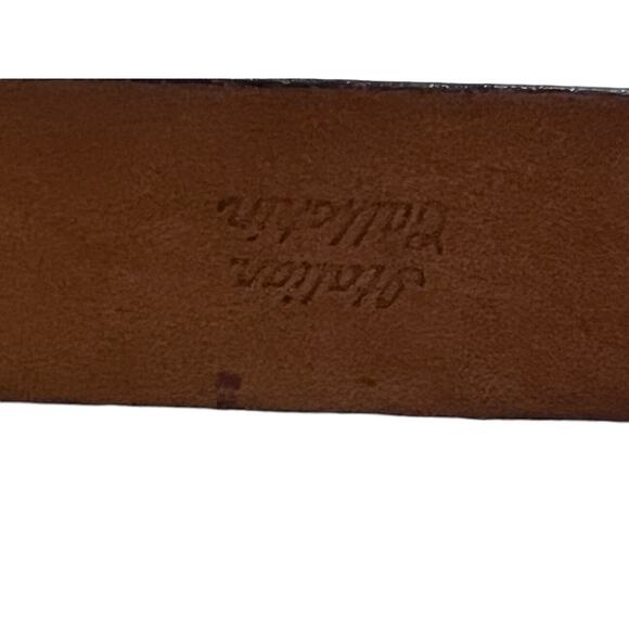 Size 38 Vintage Tulliani Mens Buckle Belt 1" Italian Calfskin 3127 Brown Texture - Picture 7 of 14